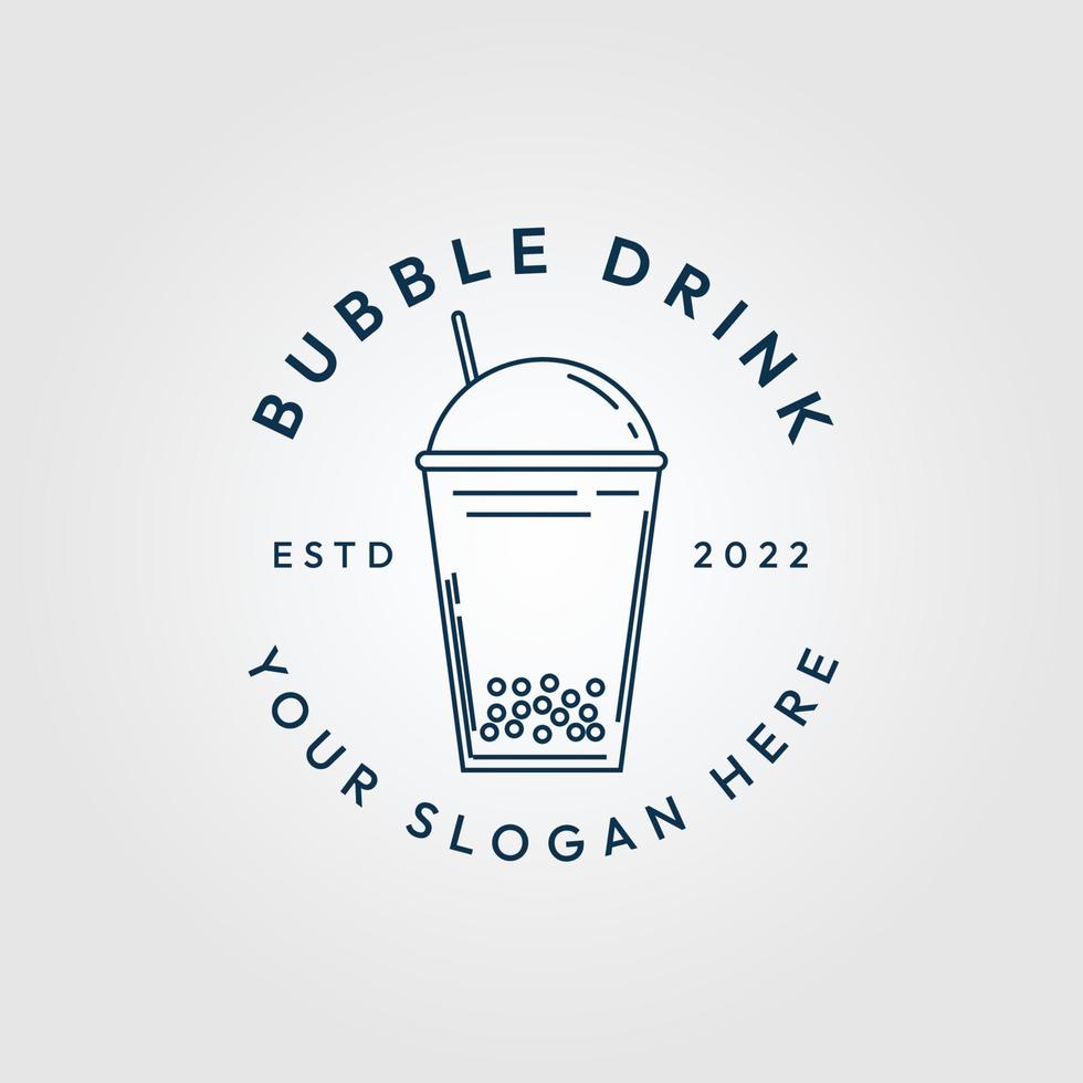 bubbel drinken lijn kunst logo, icoon en symbool vector illustratie ontwerp