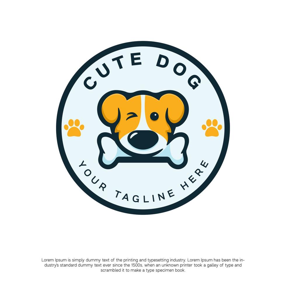 schattig hond logo met kawaii stijl vector