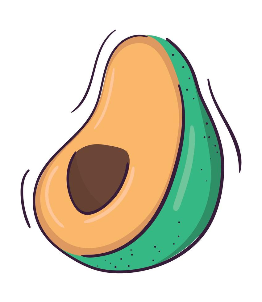 voor de helft avocado icoon vector