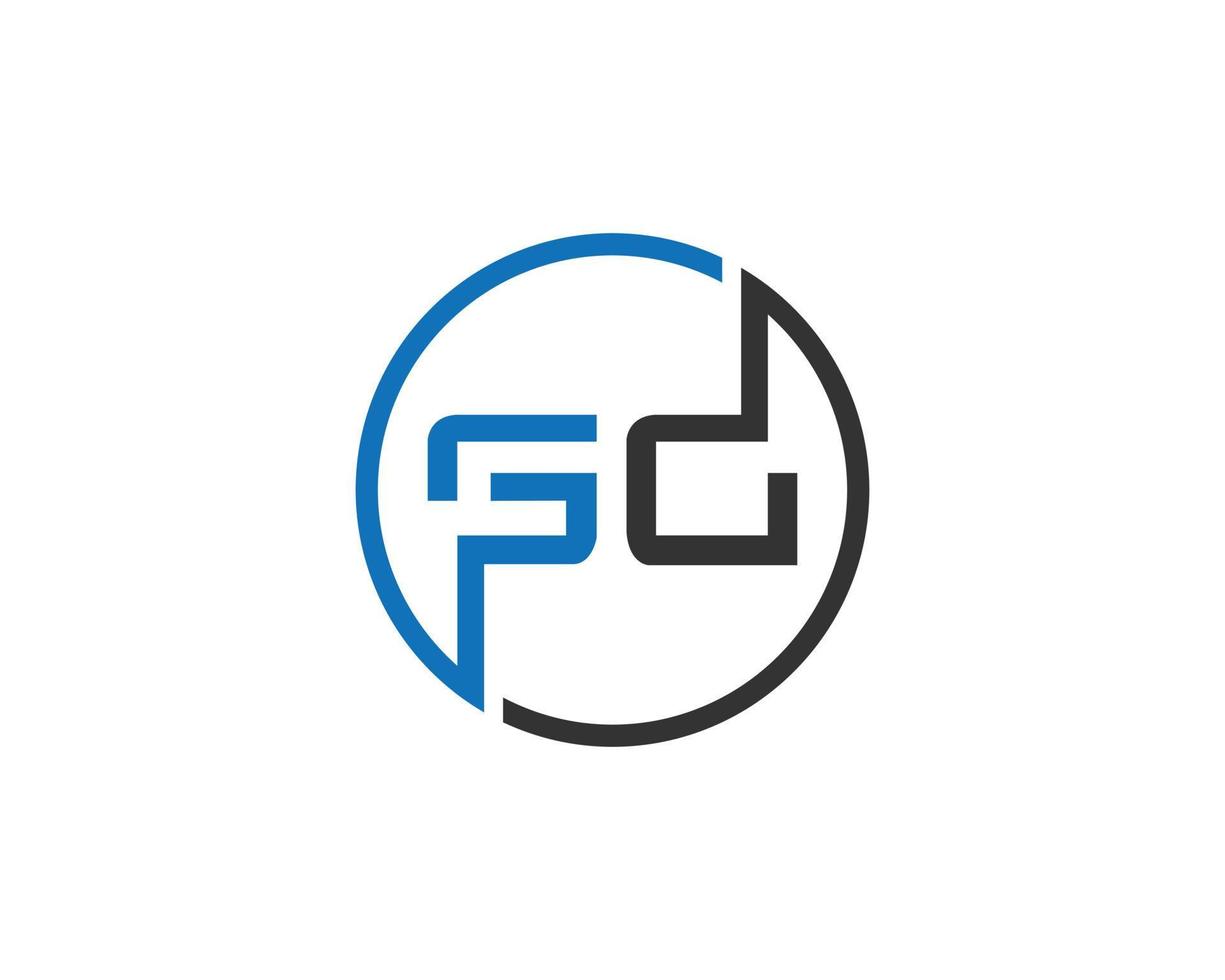 creatief ronde gd brief logo icoon ontwerp vector symbool illustratie.