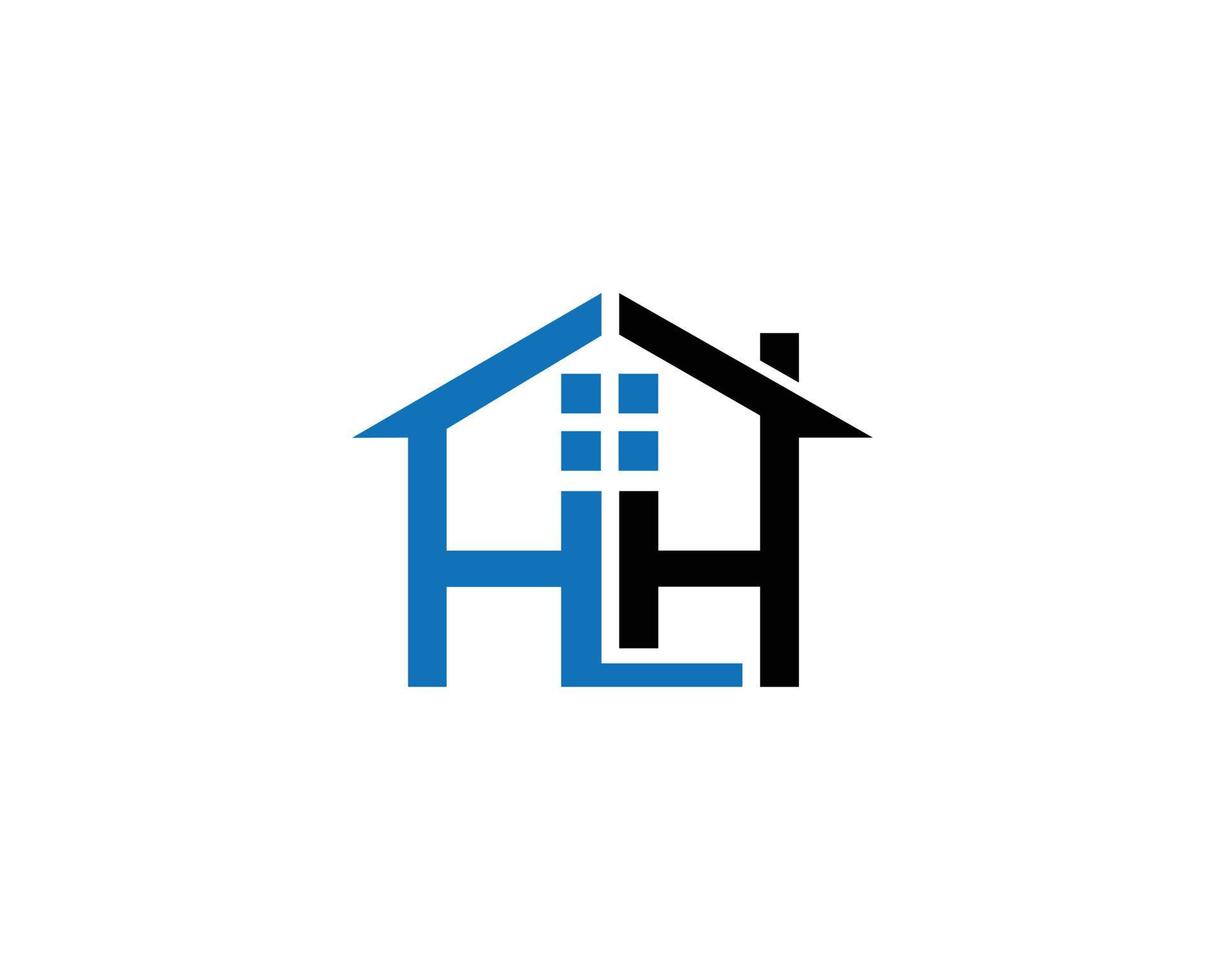 brief hh huis en echt landgoed logo ontwerp creatief vector symbool illustratie.