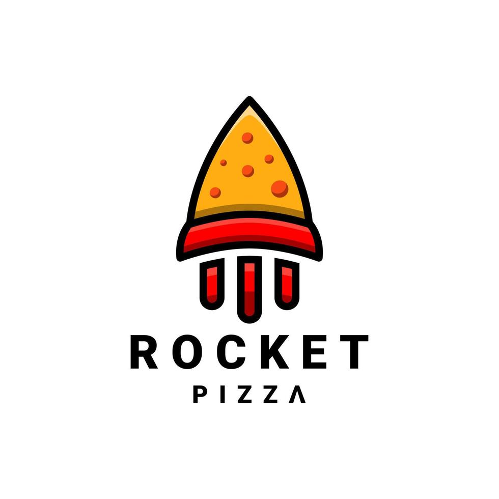 uniek ,gemakkelijk pizza en raket combinaties,in achtergrond wit ,vector logo ontwerp bewerkbare vector