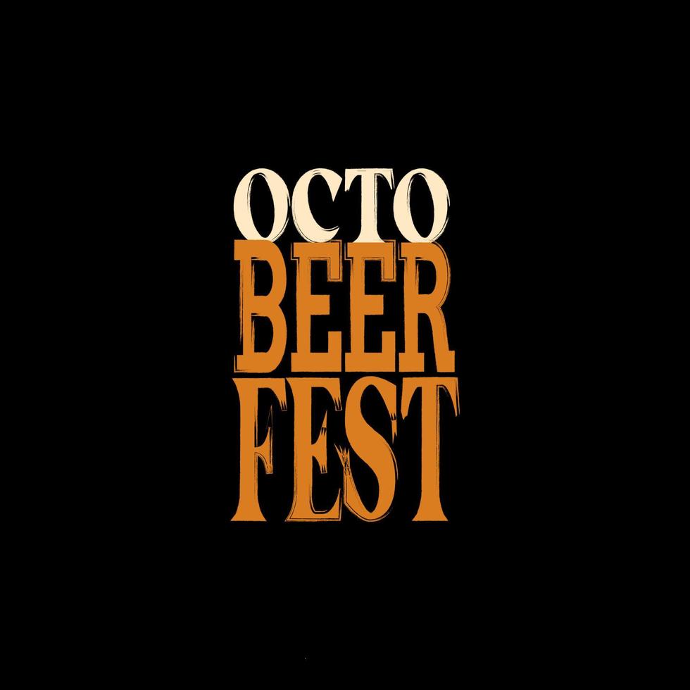 oktobierfest typografie ontwerp gestileerde bier tekst Aan zwart achtergrond vector