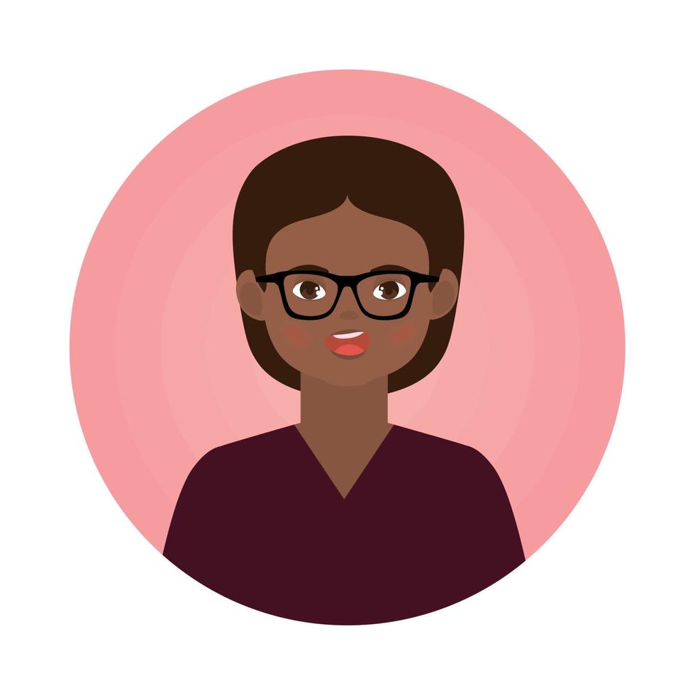 avatar afro Amerikaans vrouw vector