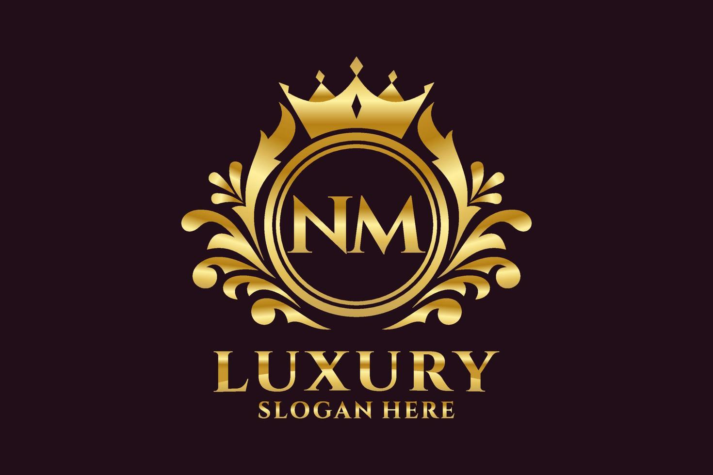 eerste nm brief Koninklijk luxe logo sjabloon in vector kunst voor luxueus branding projecten en andere vector illustratie.