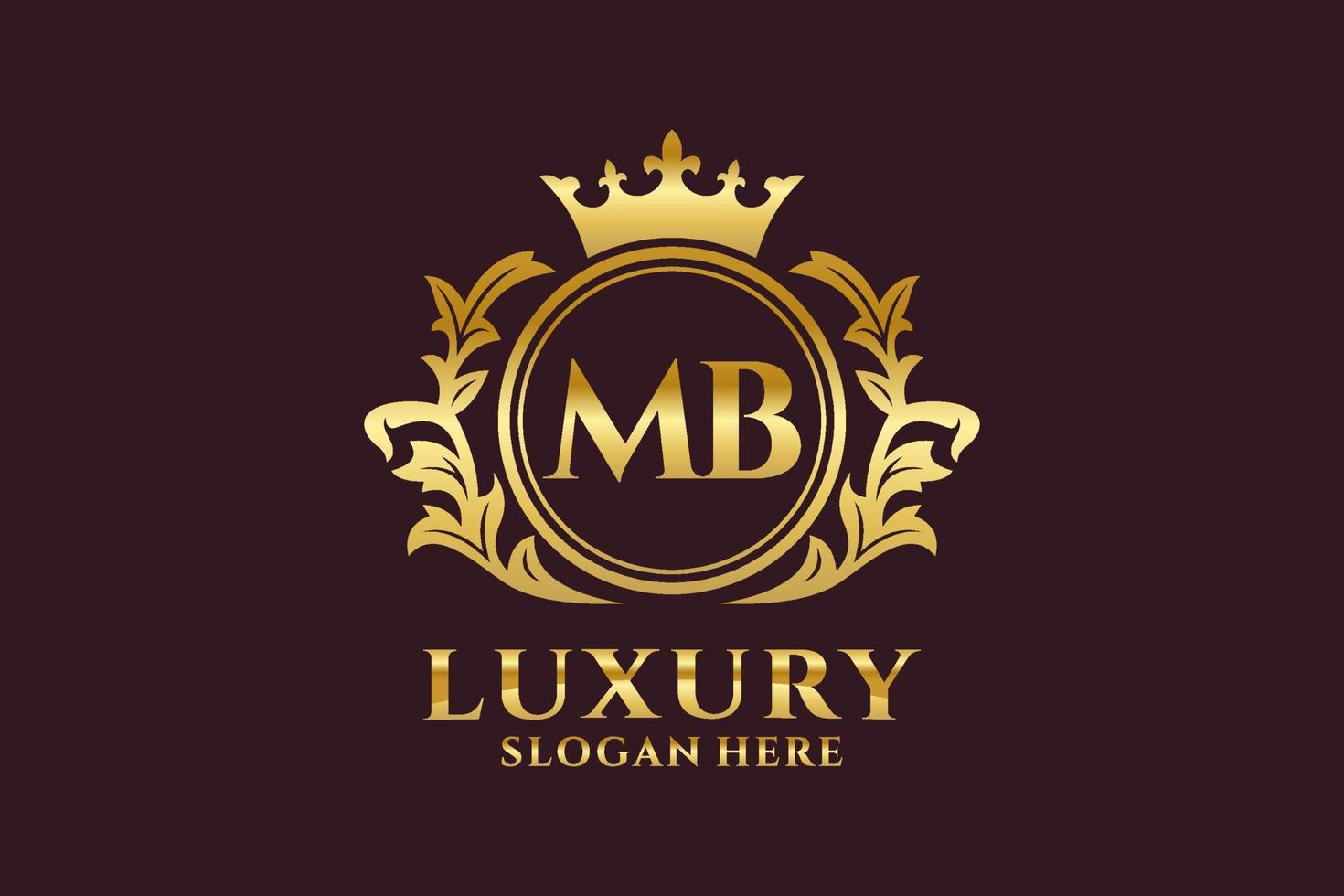 eerste mb brief Koninklijk luxe logo sjabloon in vector kunst voor luxueus branding projecten en andere vector illustratie.