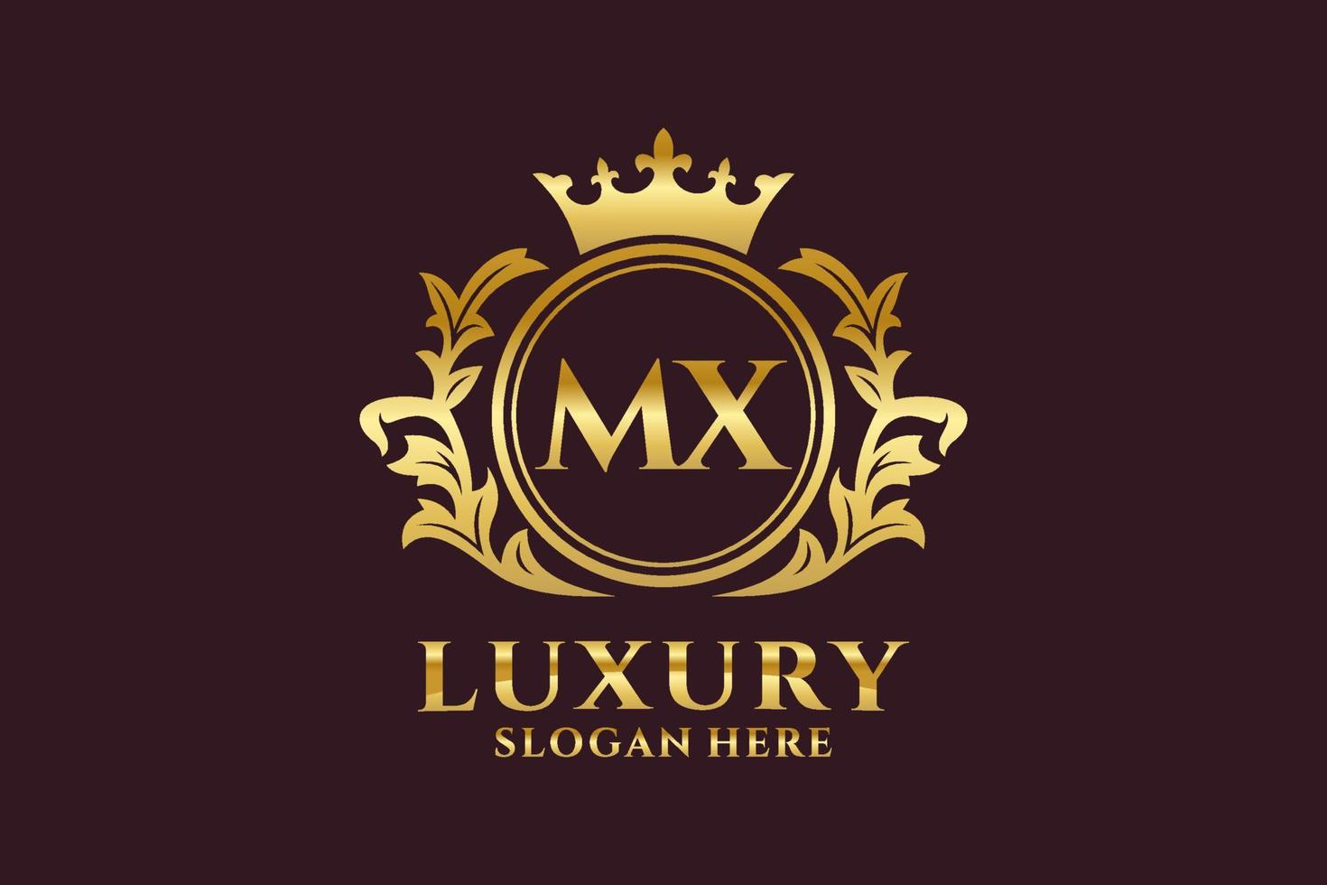 eerste mx brief Koninklijk luxe logo sjabloon in vector kunst voor luxueus branding projecten en andere vector illustratie.