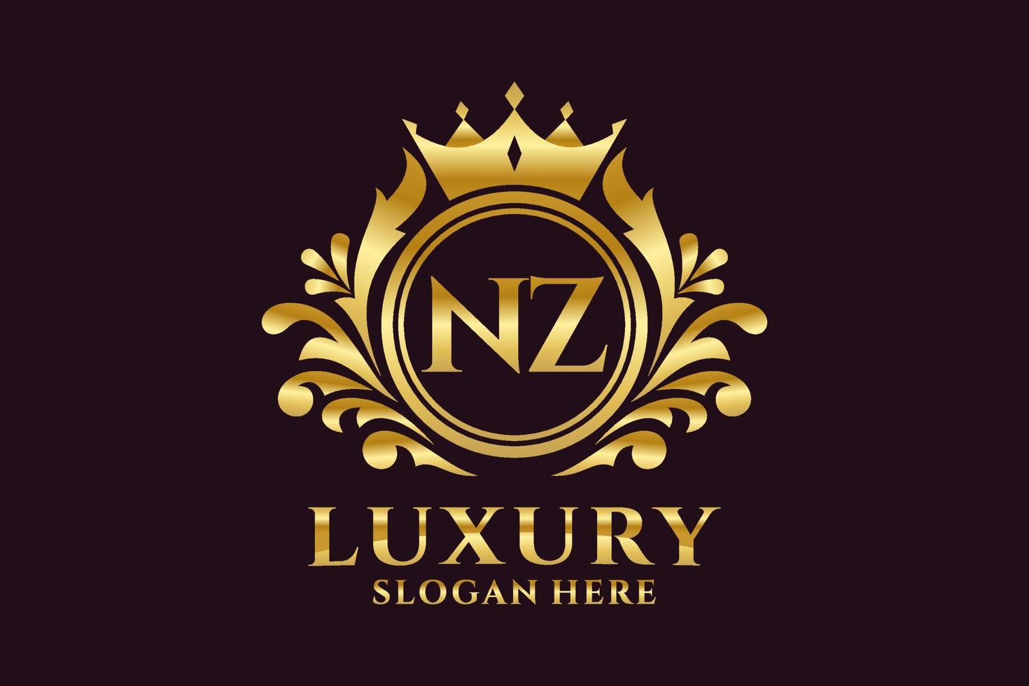 eerste nz brief Koninklijk luxe logo sjabloon in vector kunst voor luxueus branding projecten en andere vector illustratie.