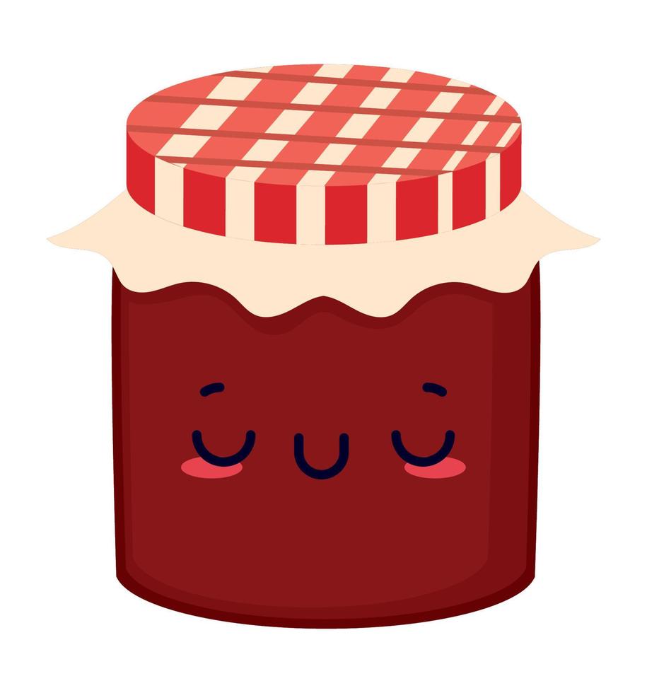 jam in pot kawaii voedsel vector