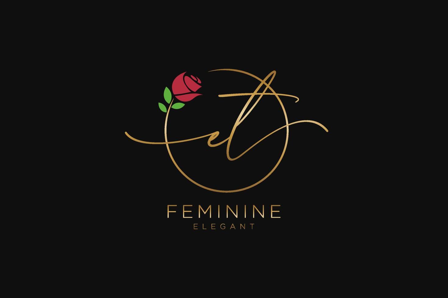 eerste et vrouwelijk logo schoonheid monogram en elegant logo ontwerp, handschrift logo van eerste handtekening, bruiloft, mode, bloemen en botanisch met creatief sjabloon. vector