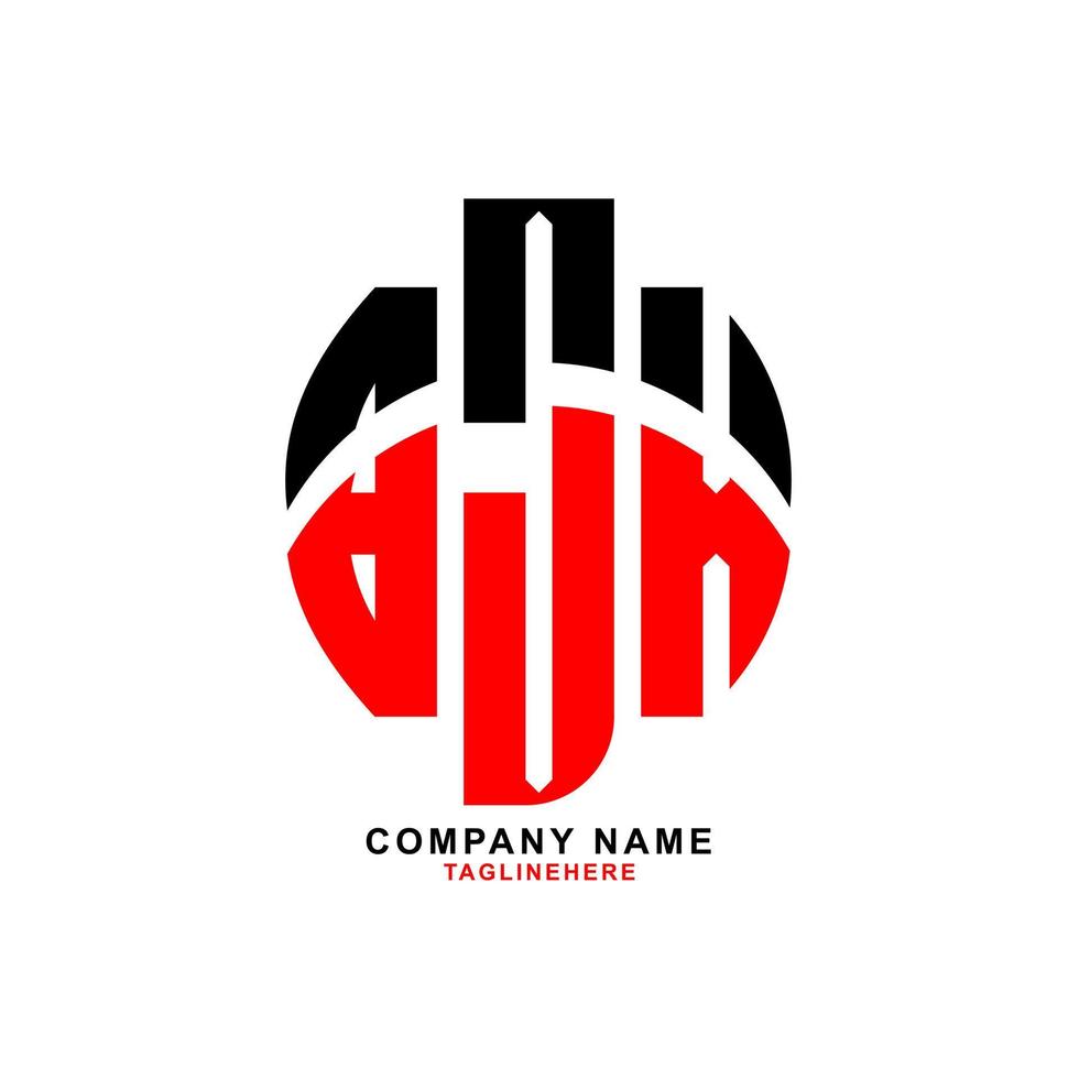 creatief bjx brief logo ontwerp met wit achtergrond vector