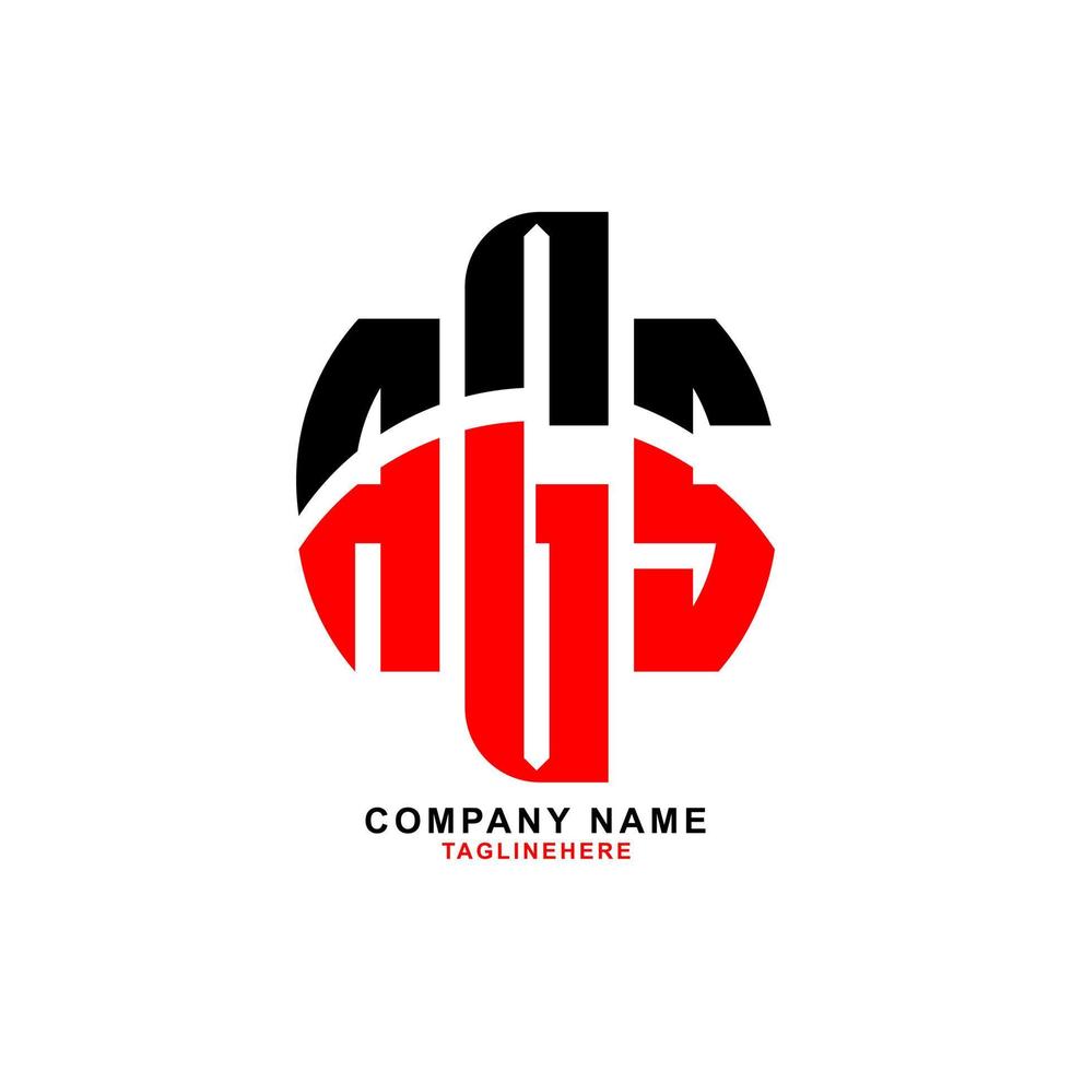 creatief ags brief logo ontwerp met wit achtergrond vector