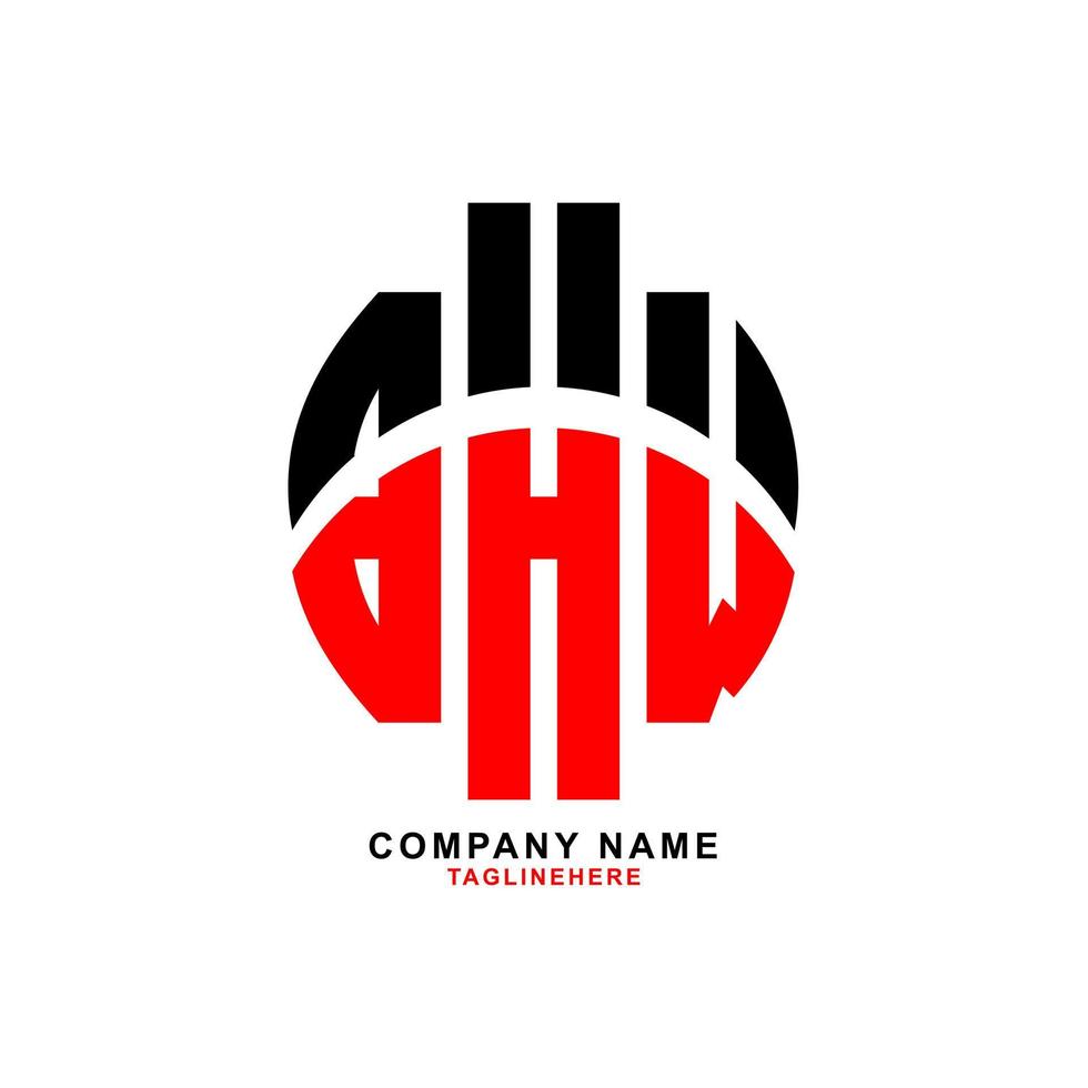 creatief bhw brief logo ontwerp met wit achtergrond vector