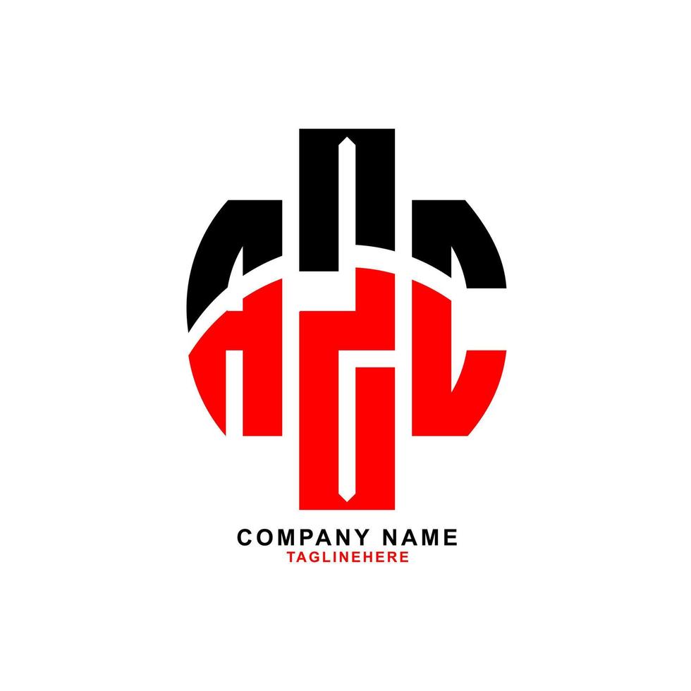 creatief azc brief logo ontwerp met wit achtergrond vector