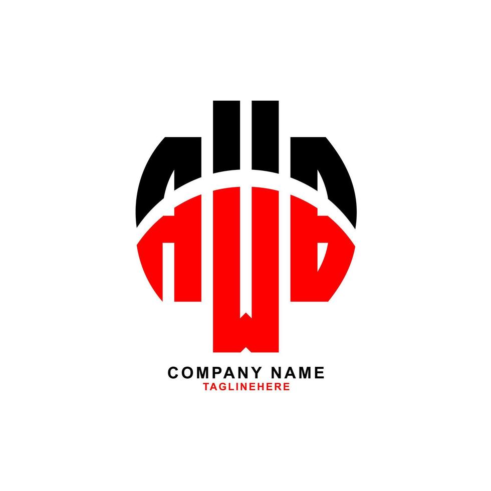 creatief awb brief logo ontwerp met wit achtergrond vector