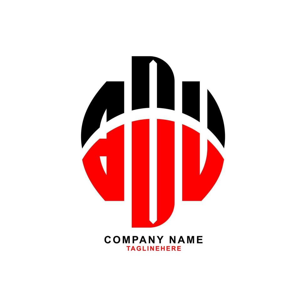 creatief bdu brief logo ontwerp met wit achtergrond vector