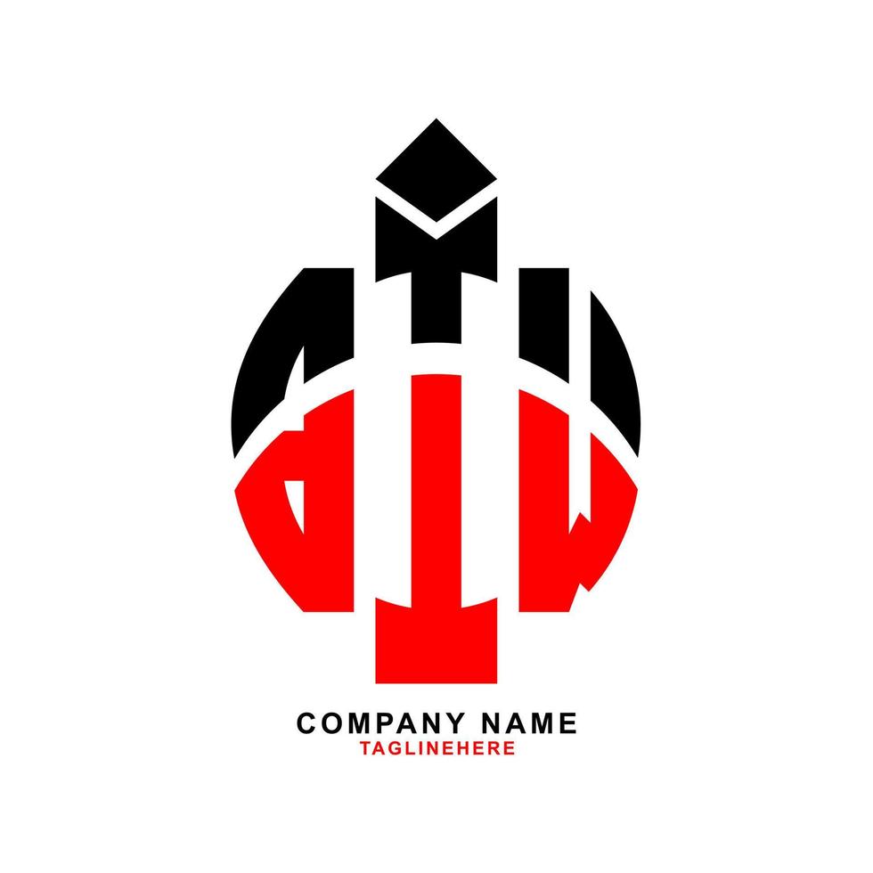 creatief biw brief logo ontwerp met wit achtergrond vector