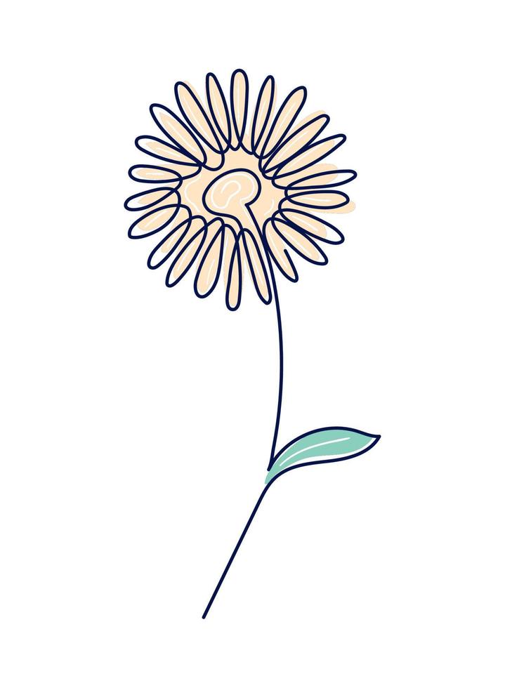 bloem doorlopend lijn vector