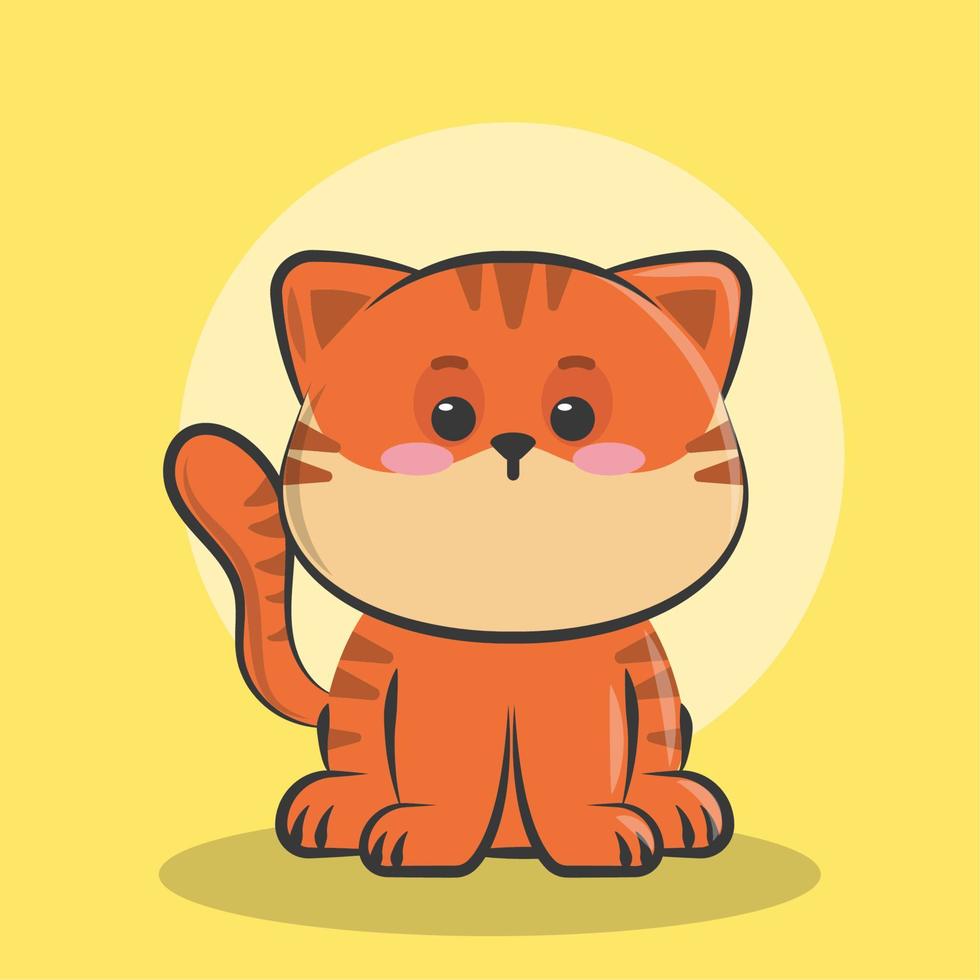 kawaii weinig tijger vector