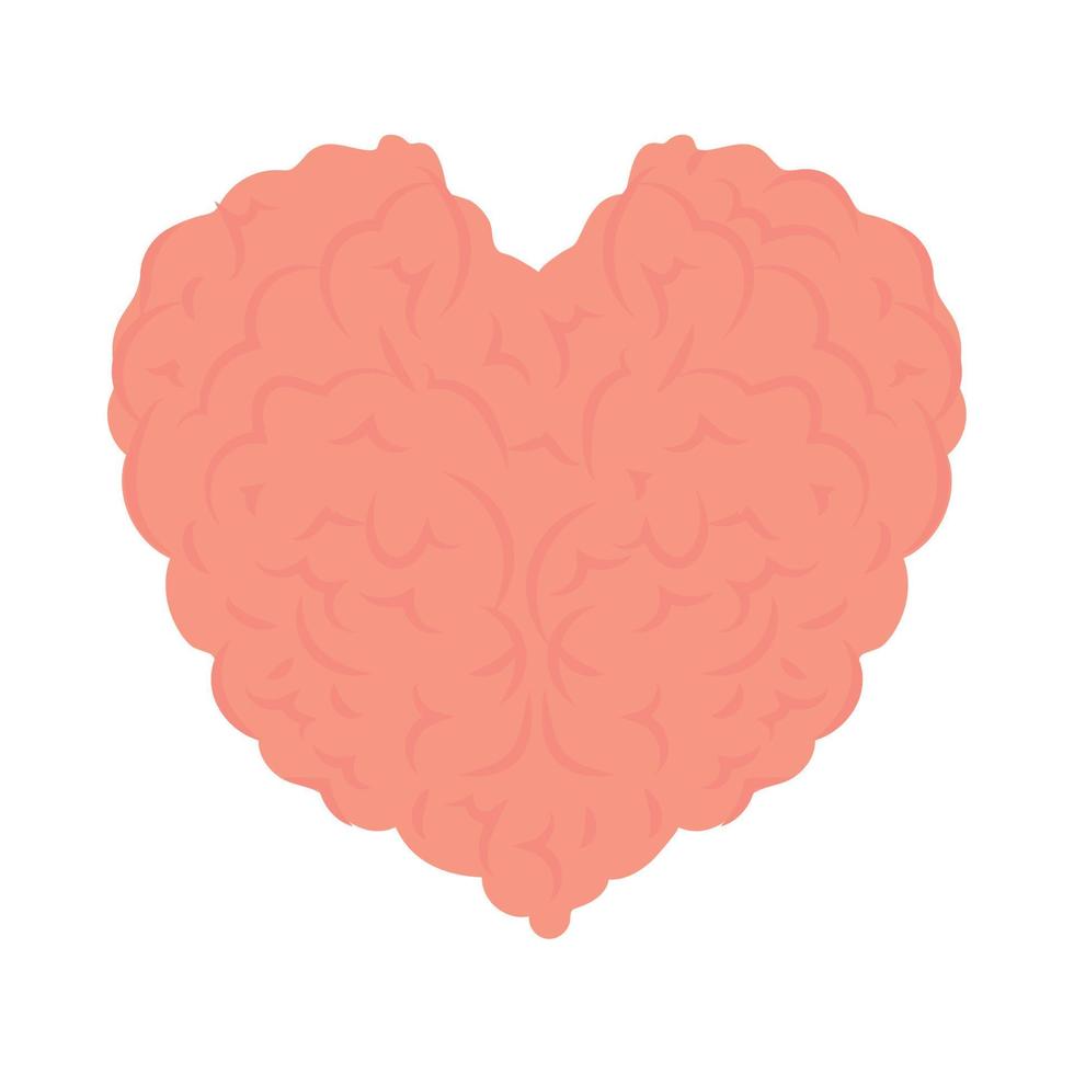 menselijk hersenen vormig hart vector