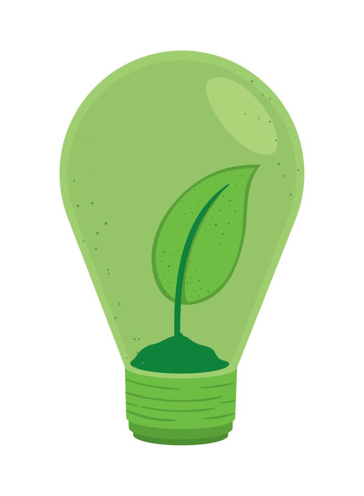 lamp en blad eco vriendelijk vector