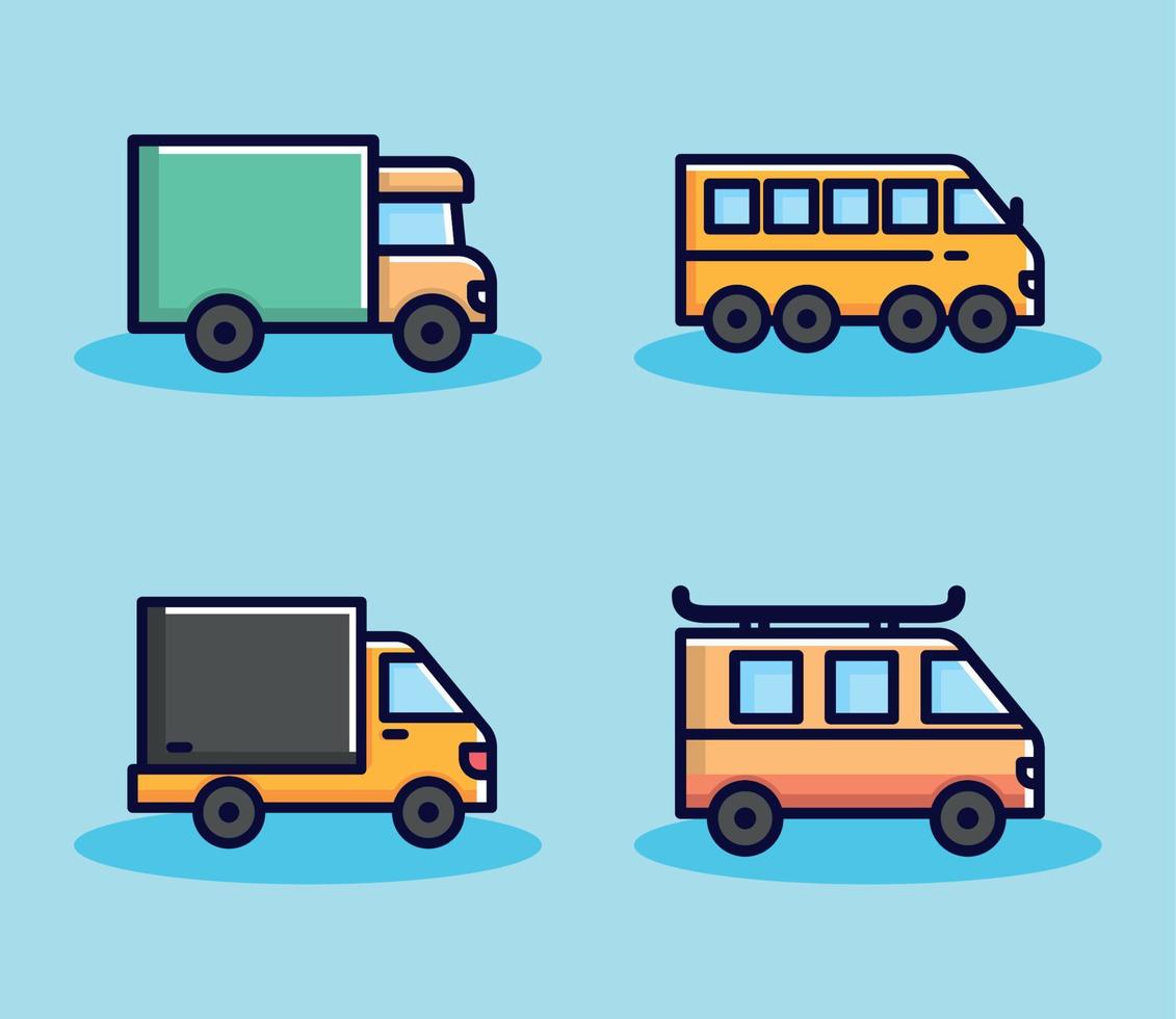pictogrammen reeks voertuigen vervoer vector
