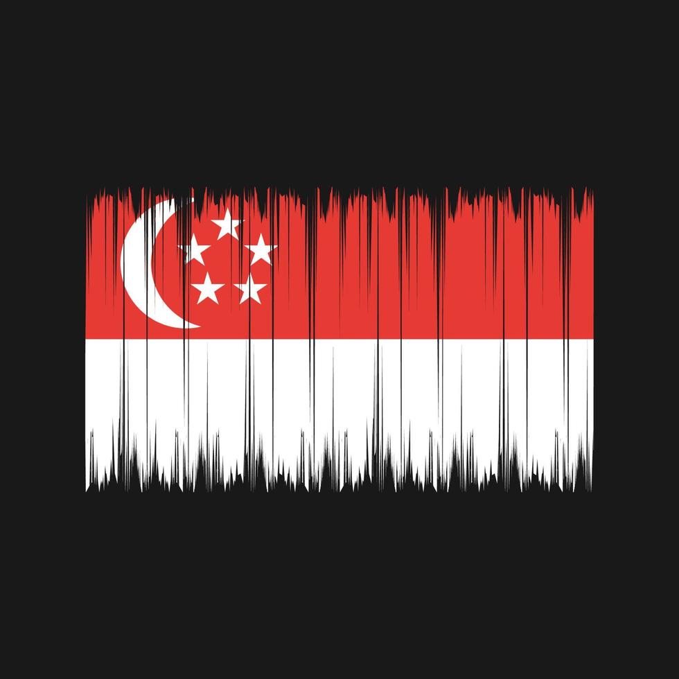 singapore vlag borstel. nationale vlag vector