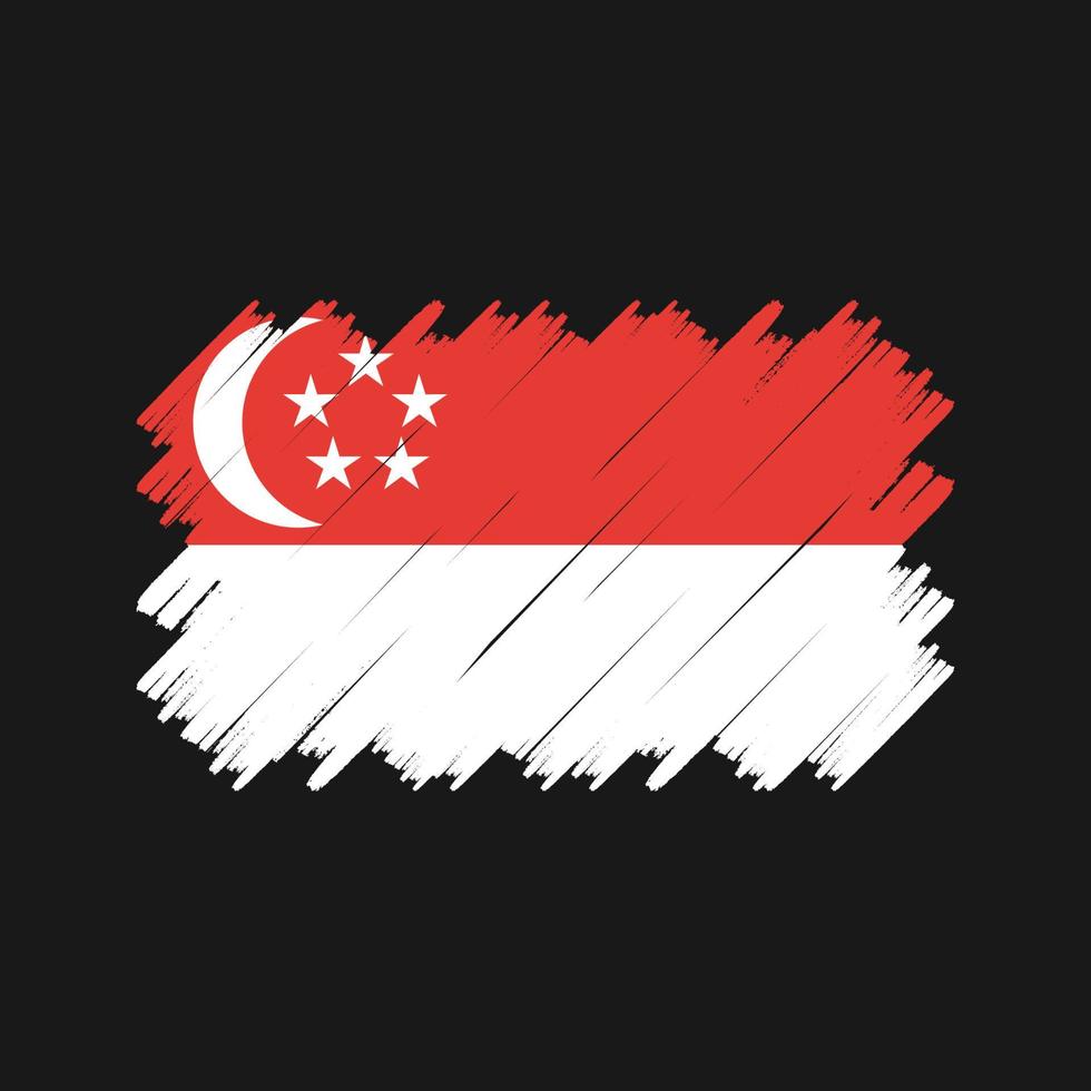 singapore vlag borstel vector. nationale vlag vector