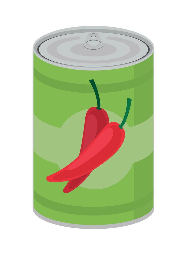 ingeblikt voedsel Chili peper vector