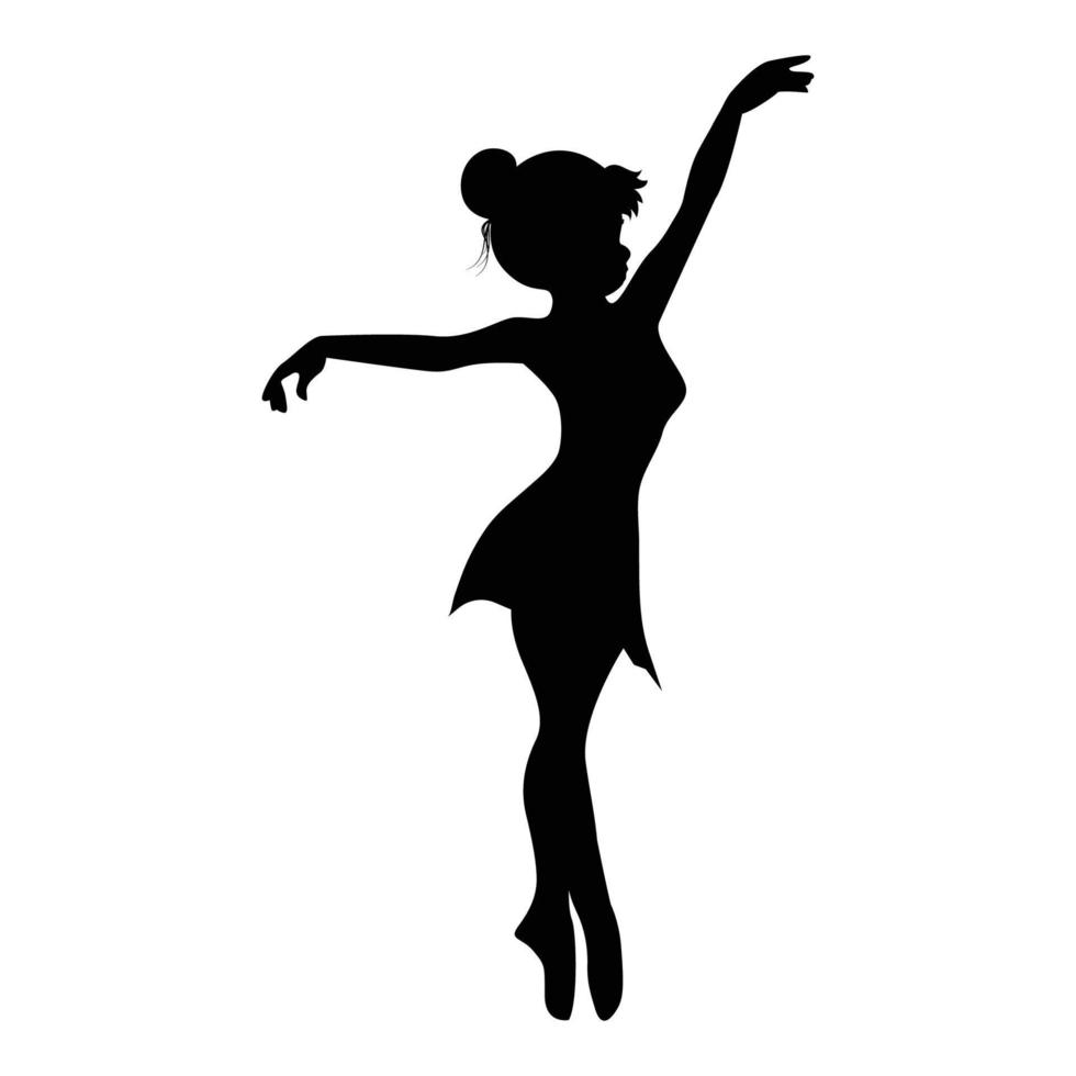 schattig meisje ballerina silhouet illustratie vector