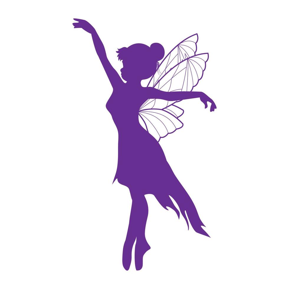 schattige fee silhouet illustratie vector