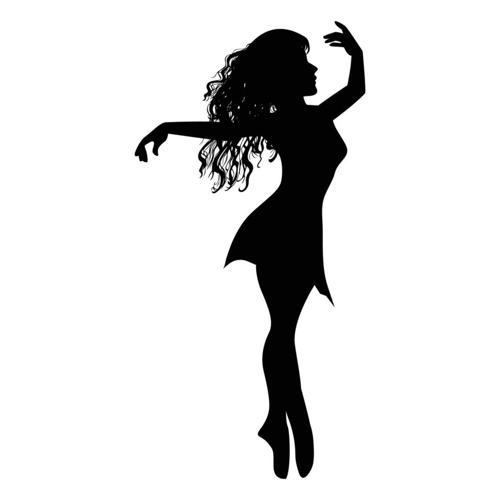 schattig meisje ballerina silhouet grafisch vector