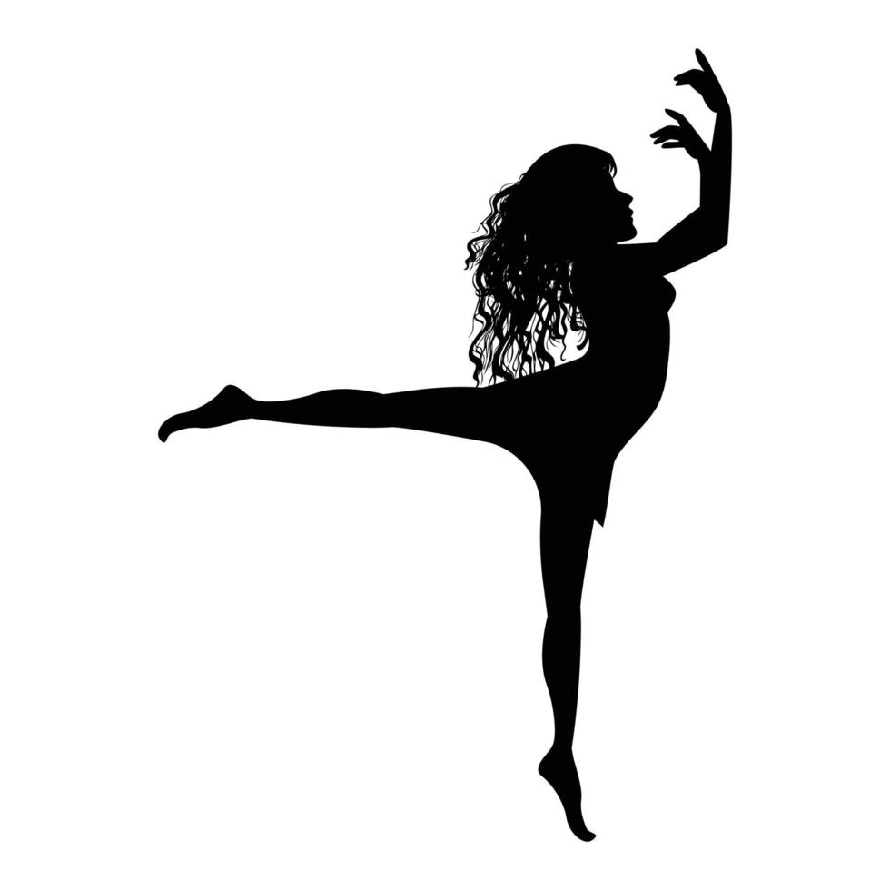schattig meisje ballerina silhouet grafisch vector