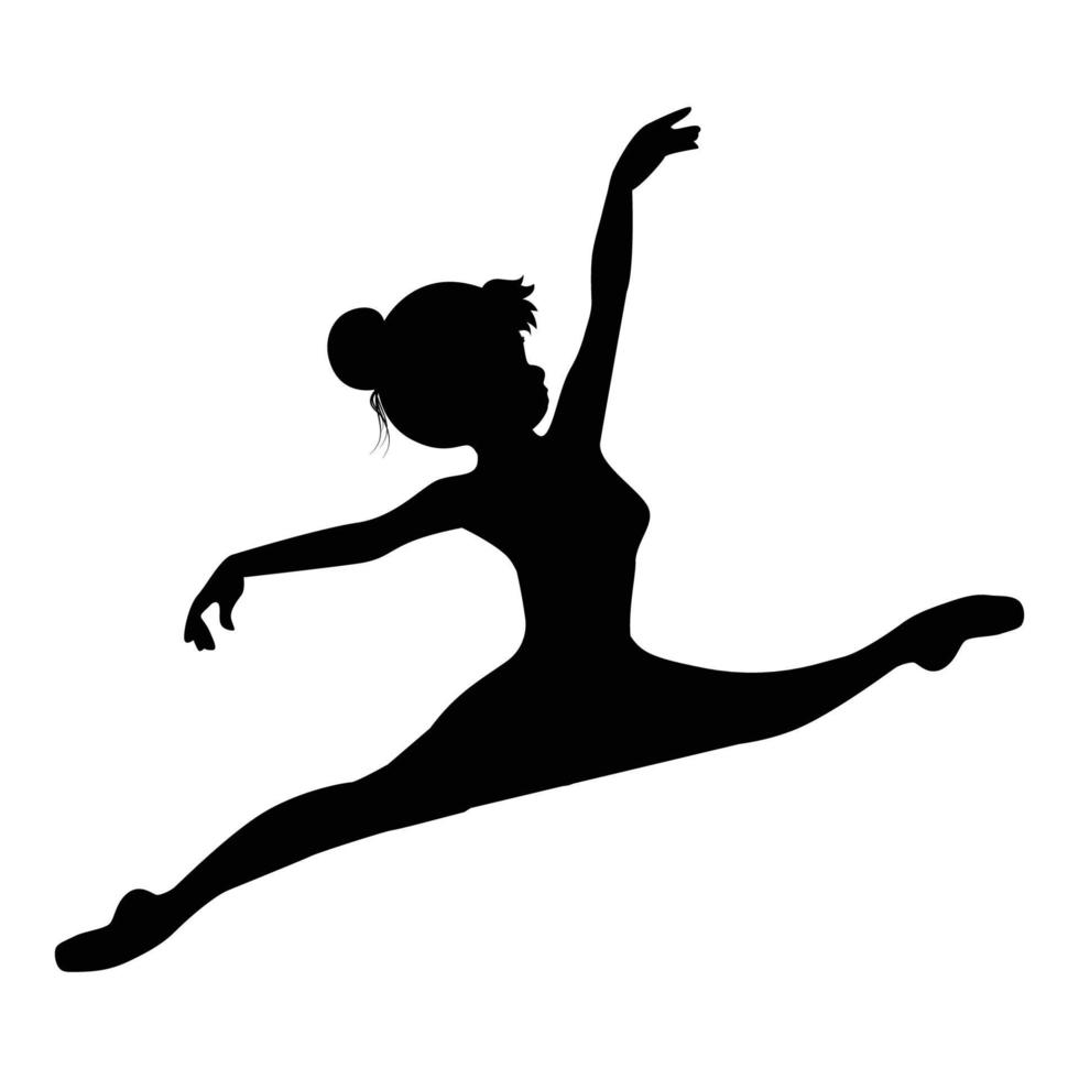 schattig meisje ballerina silhouet illustratie vector