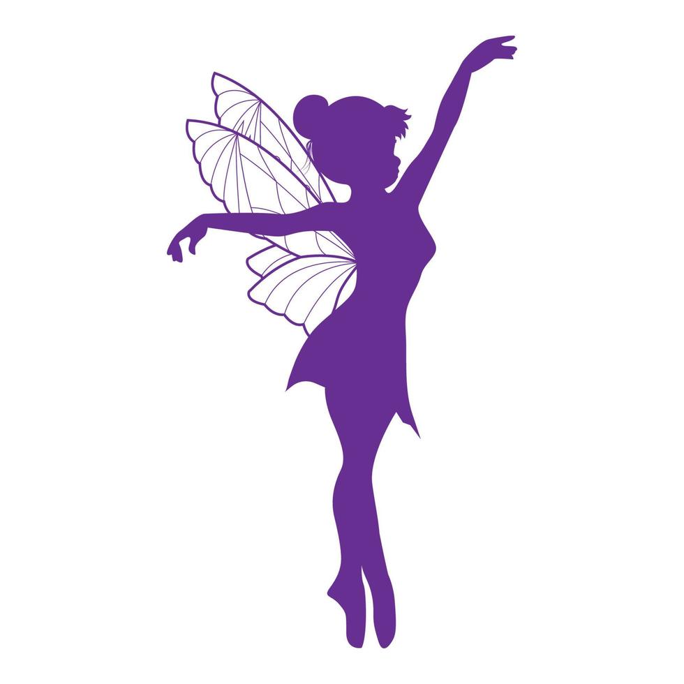 schattige fee silhouet illustratie vector