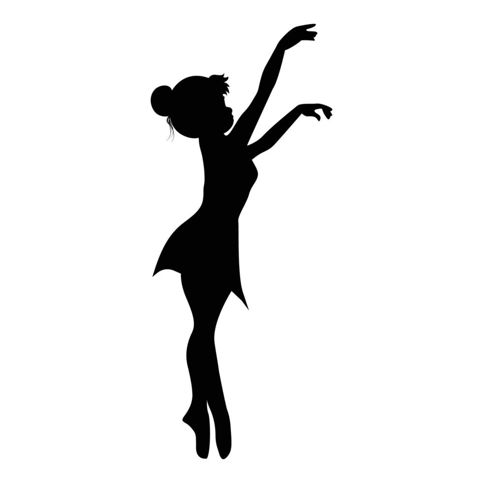 schattig meisje ballerina silhouet illustratie vector