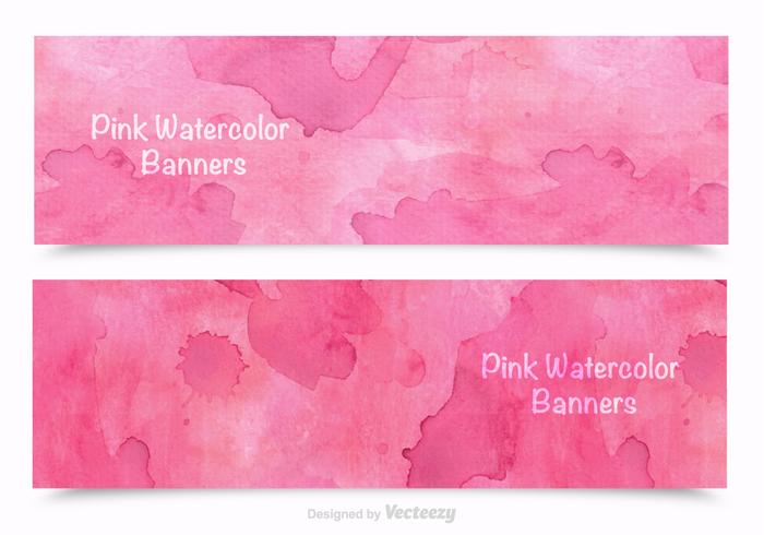 Gratis Roze Waterverf Banners Vector