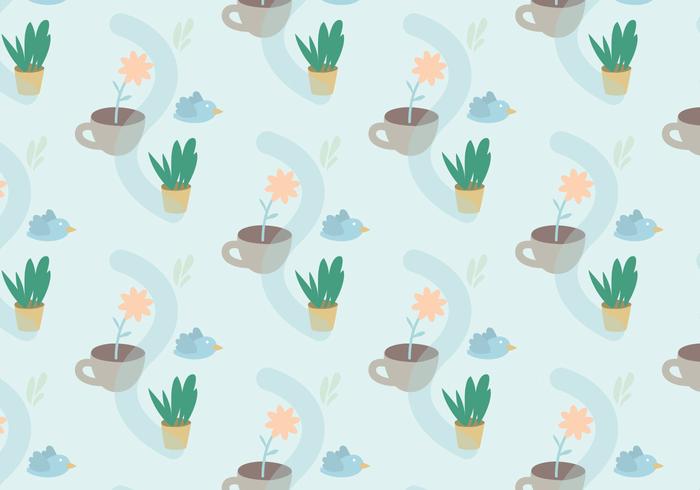 Planten Pastelpatroon vector