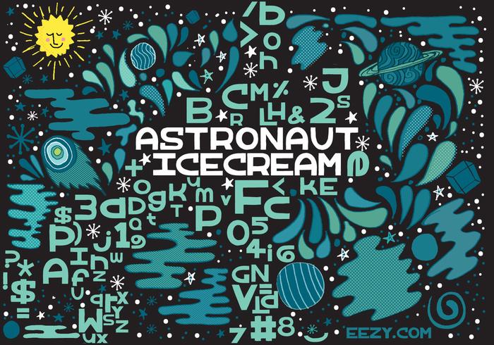 Astronaut Ice Cream Vector Lettertype