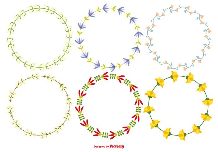 Kleurrijke Floral Frame Set vector