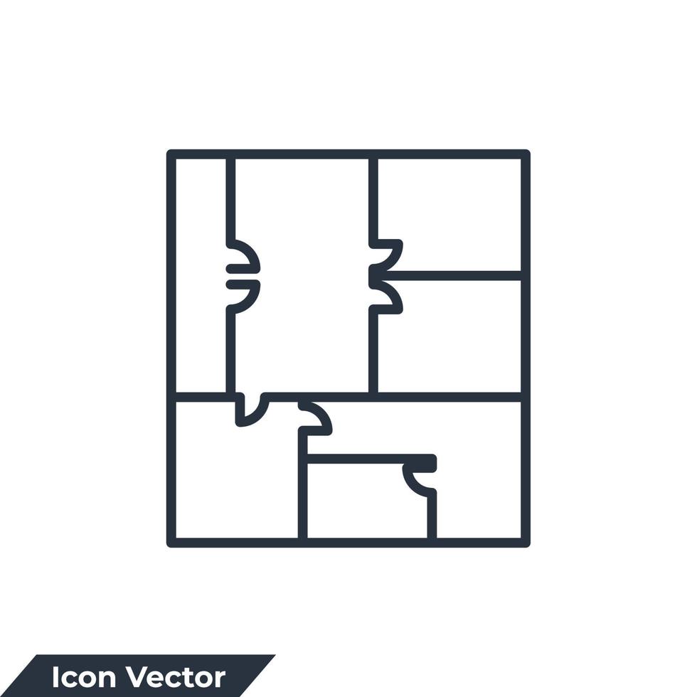 verdieping plan icoon logo vector illustratie. blauwdruk architectuur symbool sjabloon voor grafisch en web ontwerp verzameling