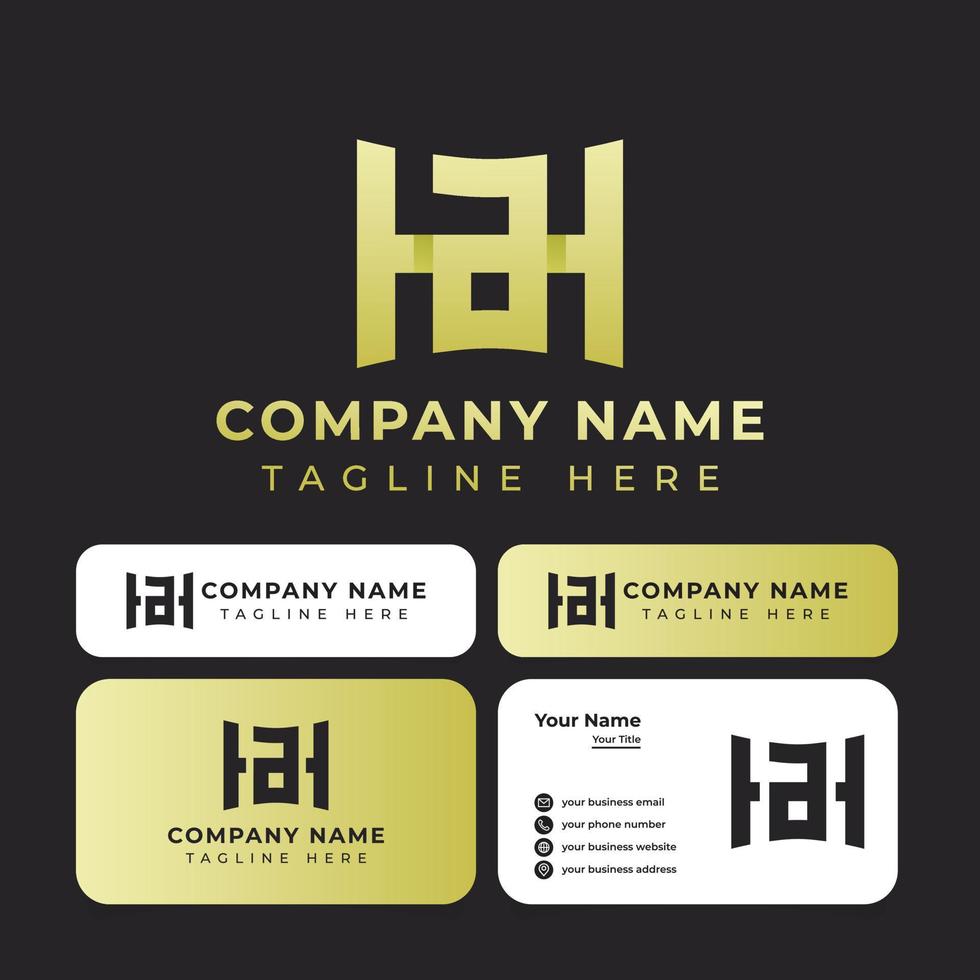 uniek ha monogram logo vector