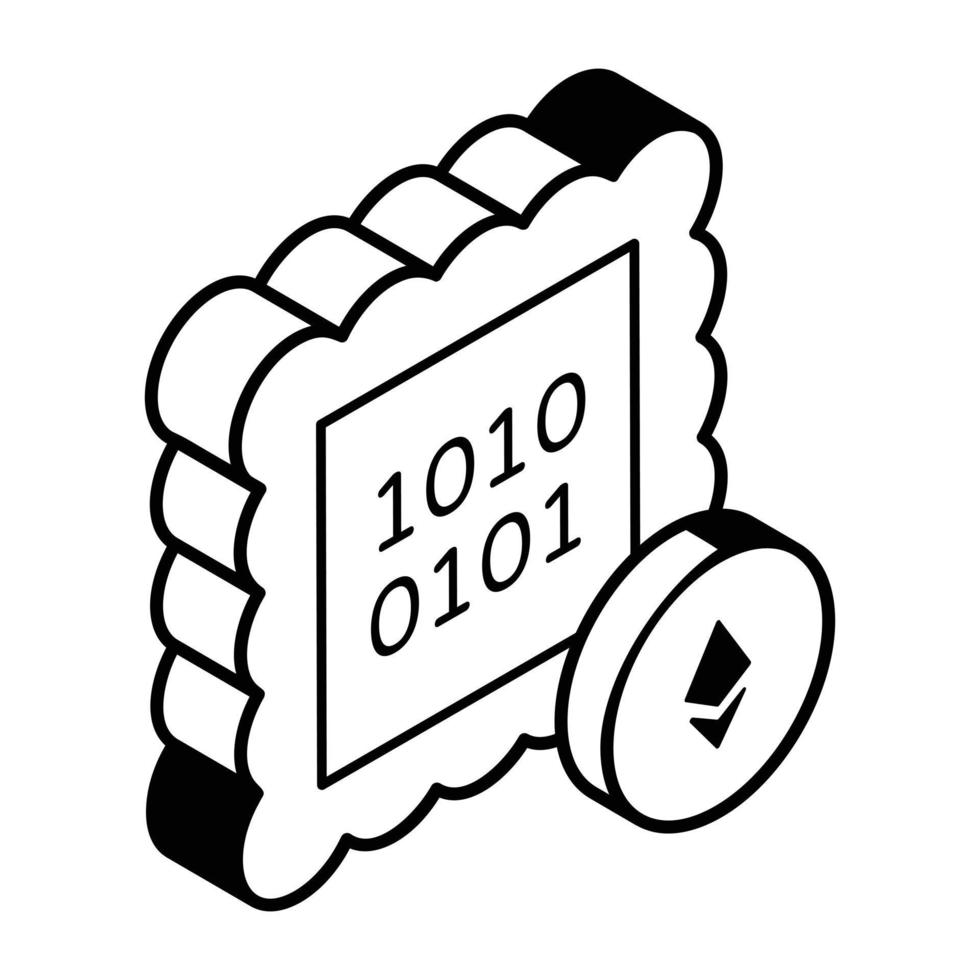 een icoon van cryptogeld encryptie isometrische ontwerp vector