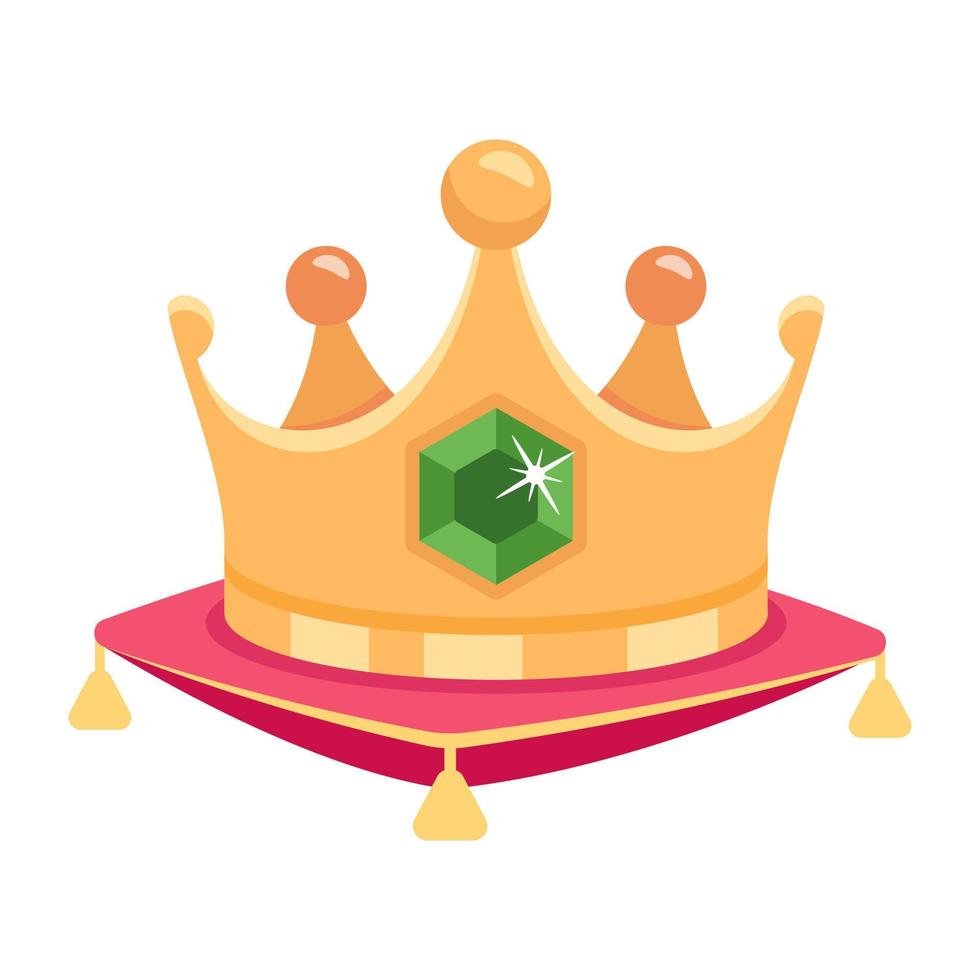 een Koninklijk kroon juweel icoon in vlak bewerkbare ontwerp vector