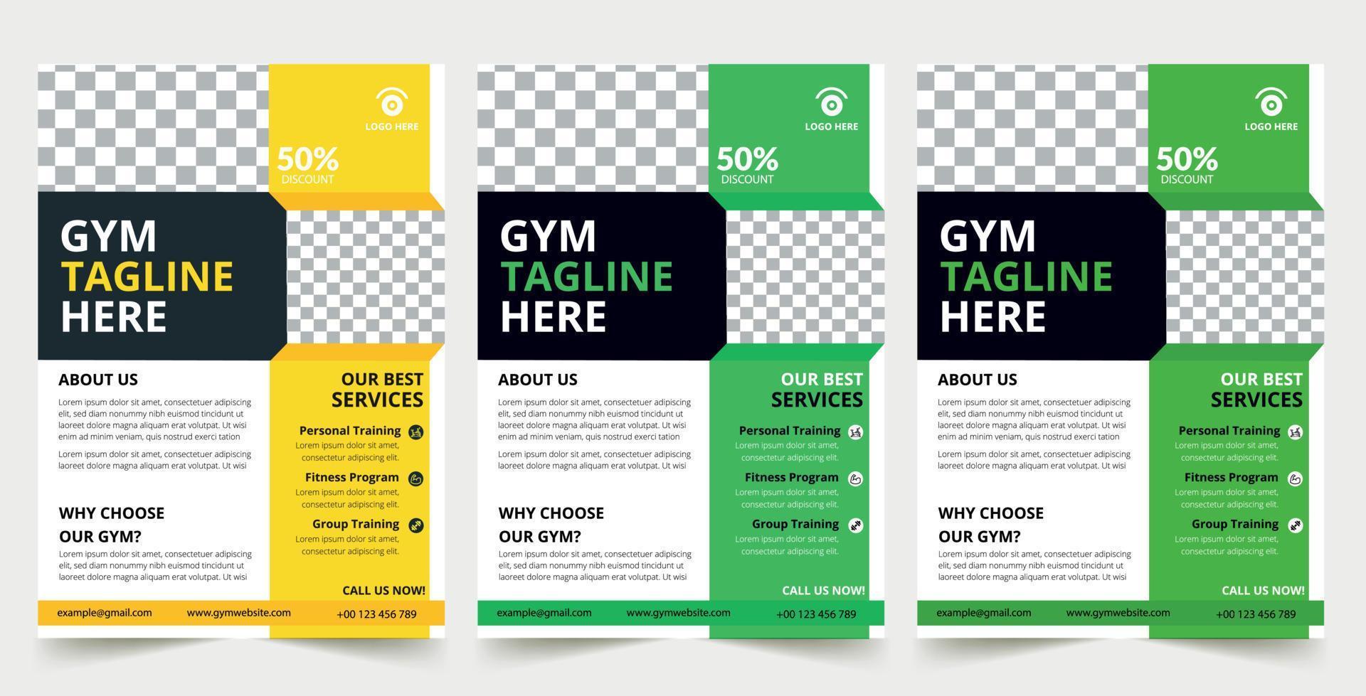 bedrijf Sportschool geschiktheid folder kleur ontwerp zakelijke sjabloon ontwerp voor jaar- verslag doen van bedrijf brochure Hoes bedrijf poster lay-out, bedrijf folder, banners vector