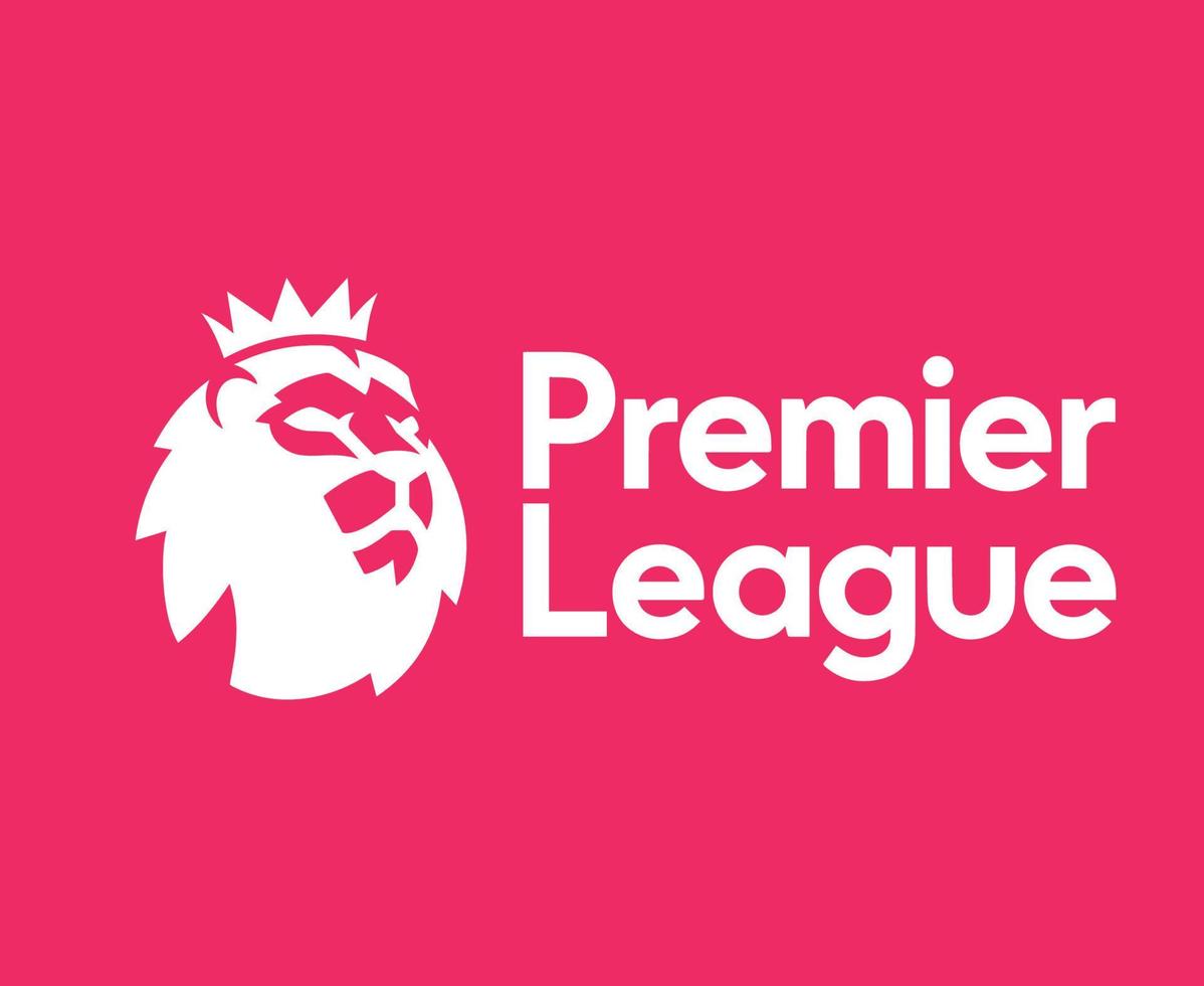 premier liga logo symbool met naam wit ontwerp Engeland Amerikaans voetbal vector Europese landen Amerikaans voetbal teams illustratie met roze achtergrond