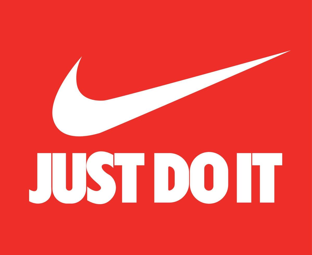 Nike logo en alleen maar Doen het symbool wit kleren ontwerp icoon abstract Amerikaans voetbal vector illustratie met rood achtergrond