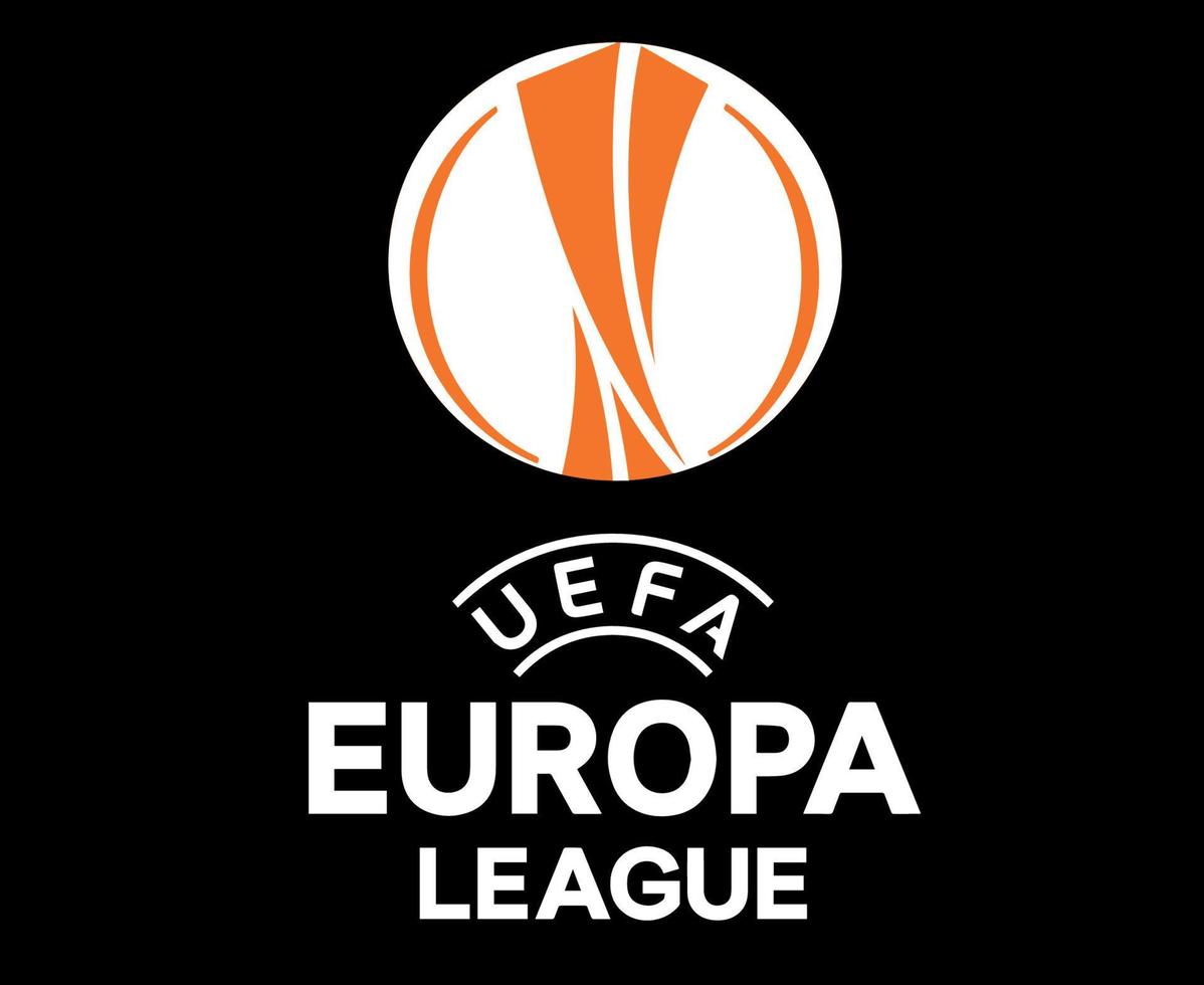 europa liga logo symbool wit en oranje ontwerp Amerikaans voetbal vector Europese landen Amerikaans voetbal teams illustratie met zwart achtergrond