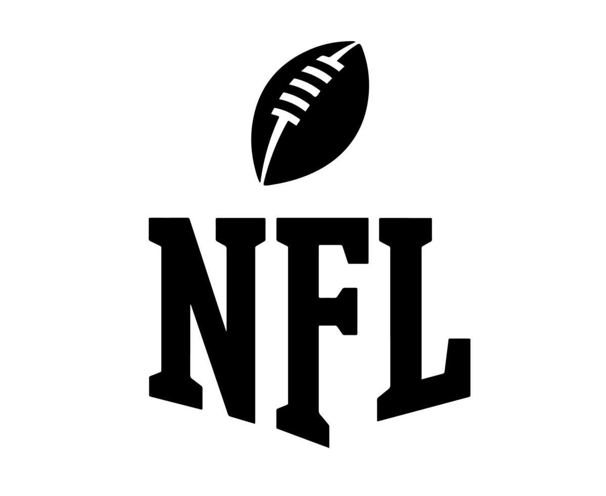 nfl en bal zwart logo symbool ontwerp Amerika Amerikaans voetbal Amerikaans vector landen Amerikaans voetbal Amerikaans teams illustratie met wit achtergrond