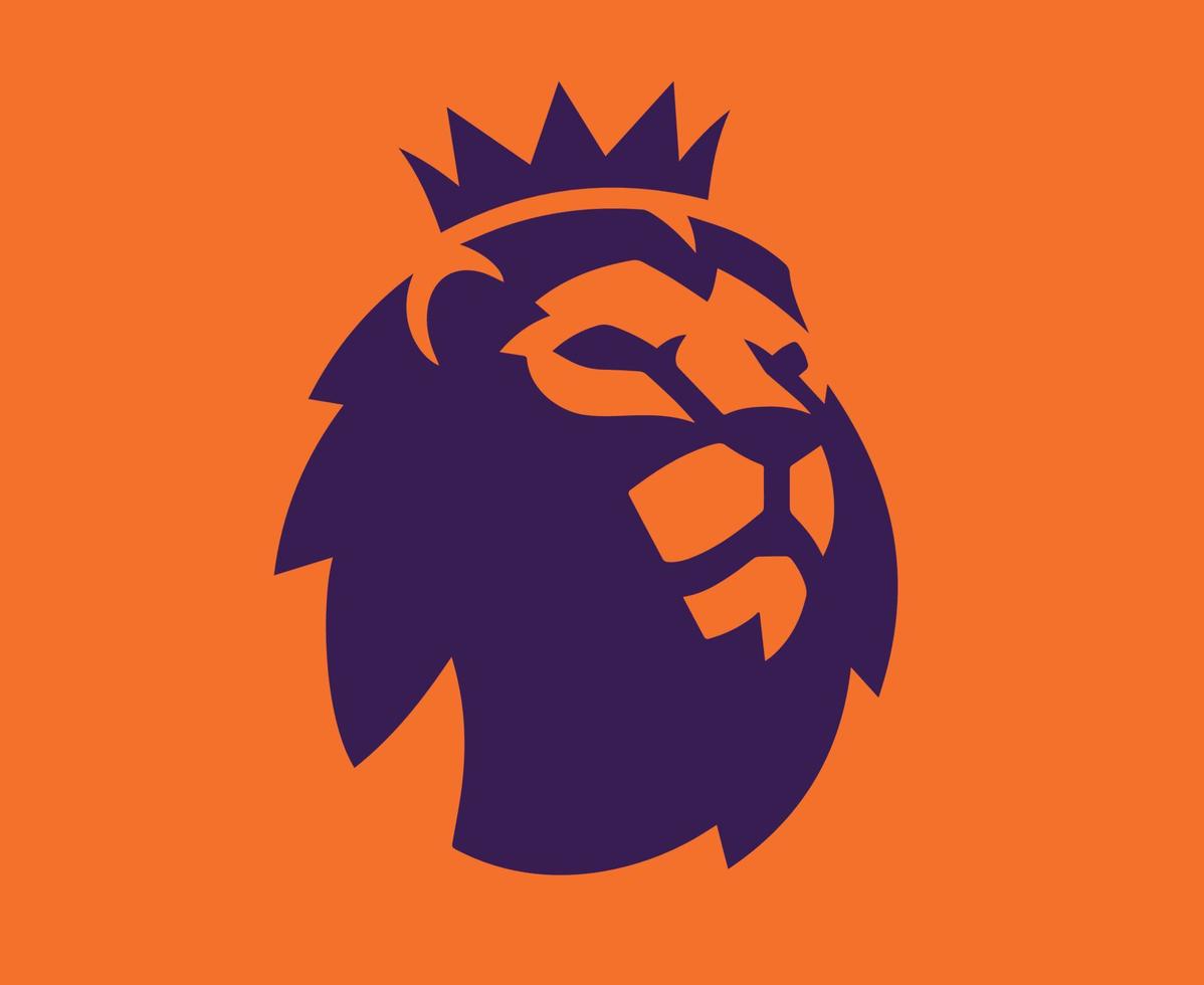 premier liga logo symbool ontwerp Engeland Amerikaans voetbal vector Europese landen Amerikaans voetbal teams illustratie met oranje achtergrond